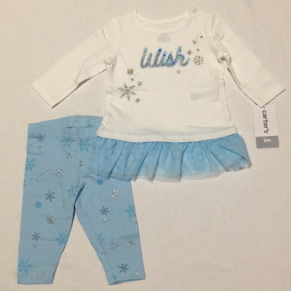 Carter’s Baby Girl “Wish” Peplum Top & Legging Set